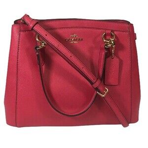 Coach F57847 Leather Minetta Crossbody Shoulder Bag Bright Pink Barbie Core $325